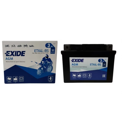 AKUMULATOR EXIDE MOTOCYKLOWY AGM ETX4L-BS/YTX4L-BS