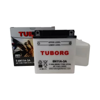 AKUMULATOR MOTOCYKLOWY TUBORG 6N11A-3A 6V 11AH 110A