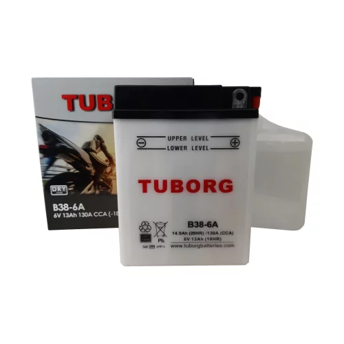 AKUMULATOR MOTOCYKLOWY TUBORG B38-6A 6V 13AH 130A