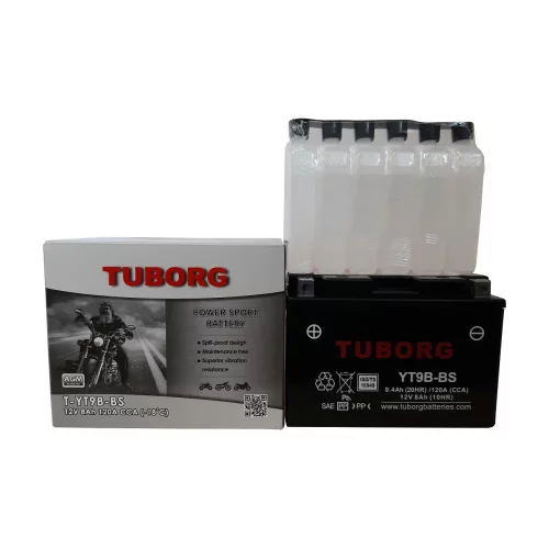 AKUMULATOR MOTOCYKLOWY TUBORG AGM YT9B-BS 12V 8AH 120A