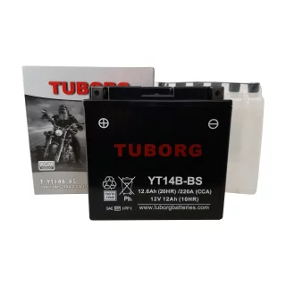 AKUMULATOR MOTOCYKLOWY TUBORG AGM YT14B-BS 12V 12AH 220A