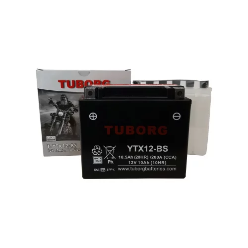 AKUMULATOR MOTOCYKLOWY TUBORG AGM YTX12-BS 12V 10AH 200A