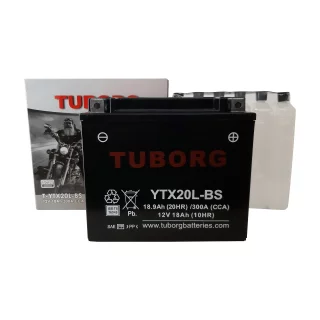 AKUMULATOR MOTOCYKLOWY TUBORG AGM YTX20L-BS 12V 18AH 300A