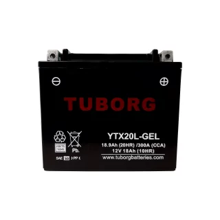 AKUMULATOR MOTOCYKLOWY TUBORG YTX20L-GEL 12V 18AH 300A