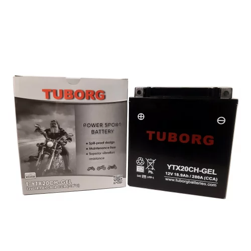 AKUMULATOR MOTOCYKLOWY TUBORG YTX20CH-GEL 12V 18.9Ah 280A