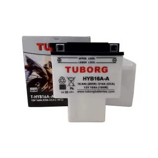 AKUMULATOR MOTOCYKLOWY TUBORG HYB16A-A 12V 16Ah 210A