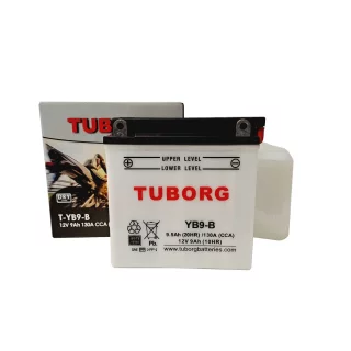 AKUMULATOR MOTOCYKLOWY TUBORG YB9-B 12V 9Ah 130A
